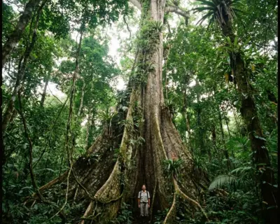 Árbol de ceiba gigante en la selva amazónica